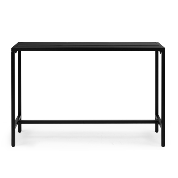 Replace 15354251 55" Outdoor Bar Table with Adjustable Feet, Rectangle Narrow Counter Height Table, Ideal Bar Height Table for Balcony Patio Garden Yard Poolside, Black