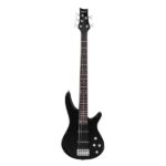 [Do Not Sell on Amazon] GIB Electric 5 String Bass Guitar Full Size Bag Strap Pick Connector Wrench Tool Black