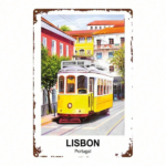 CIFbuy Vintage Lisbon Portugal Yellow Tram Metal Sign 8x12 Inch Retro Tinplate Wall Art, Classic Farmhouse Kitchen Cafe Bar Decor TikTok, TikTok, Self-pickup Logiopics - Image 7