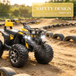 Yellow 12V Kids Electric ATV – Recharging Ride-on Quad with Realistic Headlights & Wide Traction Wheels - Image 7