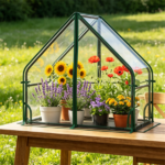 36" x 20" x 34" ortable Mini Greenhouse with PE Bottom Mat, Waterproof Clear PVC Plant Grow Tent with Metal Frame, Wind Resistant Outdoor Green House for Garden Balcony - Image 4
