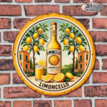 CIFbuy 1pc Vintage Italian Limoncello Sign 8x8in 2D, "" Vintage Italian Limoncello, Limoncello Sign 8x8in 2D Flat Round Decorative Plaque TikTok, Temu Self-pickup Logiaqics - Image 10