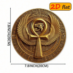 CIFbuy Ancient Egyptian Wall Decor Eye Of Horus & Ankh Metal Plaque, 7.87" Round Aluminum Sign With Hieroglyphics, Vintage Spiritual Ar TikTok, TikTok, Self-pickup Logiopics - Image 3