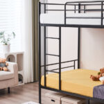 Same Code 12883671 Iron Bed Bunk Bed with Ladder for Kids Twin Size Black - Image 43
