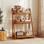 Acacia Wood 3-Tier Ladder Plant Stand, Foldable Indoor Outdoor Display Rack - Image 7