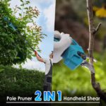 2-in-1 Electric Pruning Shear with Pole - 850W Brushless Motor, 200min Run Time, 4.5-6.3ft Extension for Perfect for Hedges, Trees, and Gardens - Image 6