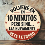 CIFbuy 1pc 8x8in Vintage "Be Back in 10 Minutes" Round Sign, "Be Back in 10 Minutes" Round Sign, "Please Read This Sign Again" in 10 Minutes" Round Sign, Minutes" Round Sign, "Please Read This Sign Again" TikTok, TikT Self-pickup Logiaiics - Image 4