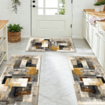 Three-piece kitchen rug set, non-slip and washable, abstract pattern kitchen hallway rug, soft and comfortable, suitable for sinks, floors, entrances, hallways and bathrooms. - Image 9
