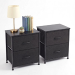 2-Pack 2/4-Drawer Dresser with Metal Frame & Wood Top, Fabric Storage Organizer,Black