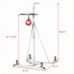 2-in-1 Heavy Duty Punching Bag Stand: Adjustable Height Freestanding Rack with Weighted Base & Speed Bag for Home Gym Training - Image 3