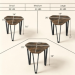 Set of 3 Nesting Coffee Tables Rustic Brown Industrial Accent Side Tables, Space Saving Stackable End Tables Engineered Wood Top Metal Frame Rounded Corners for Living Room Bedroom Small Apartment - Image 4