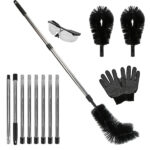 10.5FT Gutter Cleaning Brush With Telescoping Handle Rain Gutter Cleaner Extendable Gutter Cleaning Tool From The Ground with 2 Angled Brushes Anti-slip Gloves Goggles - Image 11