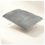 Gray Convertible Corduroy Bean Bag Floor Sofa for Adults, 76.5x55 Inch Sponge Filling Foldable Floor Mattress Guest Bed, Removable Washable Cover Large Lazy Lounger - Image 8