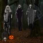 3 Pack Hanging Halloween Skeleton Ghosts Decorations, Grim Reapers for Best Halloween Outdoor Decorations - Image 2