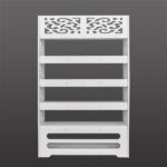 Wood-plastic Board Six Tiers Carved Shoe Rack White B - Image 19