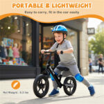 Toddler Balance Bike for 2-5 Years - Adjustable Height, 6.3LBS Lightweight & 11" Foam Tires-Black - Image 3