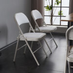Old Code 33292149 4pcs Elegant Foldable Iron & PVC Chairs for Convention & Exhibition White - Image 27