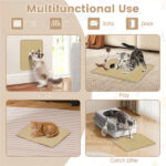 16 x 12 Inch Natural 6-Piece Cat Scratching Mats, Sisal Material Anti-Slip Latex Backing Furniture Protector - Image 8