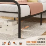 Twin Metal Platform Bed Frame with Steel Slat Support, Underbed Storage, No Box Spring Needed, Easy Assembly(Shipment from Walmart) - Image 4