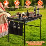 Foldable Camping Table Collapsible Picnic Aluminum Alloy Grill Stand 66LBS Max Load Height Adjustable BBQ Table with Adjustable Height Storage Net 35.43x23.62x26in - Image 2