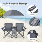 Outdoor camping chair with umbrella - Image 6