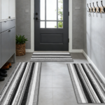 Three-piece kitchen rug set, non-slip and washable, abstract pattern kitchen hallway rug, soft and comfortable, suitable for sinks, floors, entrances, hallways and bathrooms. - Image 7