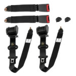 2pcs Seat Belt 3 Point Universal Retractable Safety Belt Black - Image 8