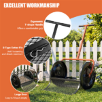 27"×16" Lawn Fertilizer Spreader with Diamond Mesh Clump-Free Garden Compost Spreader - Orange - Image 9