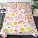 Rainbow Duvet Cover Set Queen Size, Red Rainbow Bedding Comforter Cover Set (3 Pieces, 1 Duvet Cover 90"x90" and 2 Pillow Shams 20"x36") - Image 7