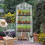 4 Tier Mini Greenhouse with PVC Cover & Roll-Up Zipper Door, Portable Waterproof Greenhouse for Garden Backyard, 27" x 19" x 62", Transparent - Image 17