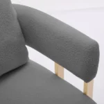 TS Modern decorative chair, living room side chair with gold metal legs, no wheels, suitable for dressing area, reception room, office,Teddy fleece upholstered metal foot sofas 2PCS Grey - Image 5