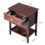 Wood Nightstand End Side Table with 2 Drawer for Living Room, Bedroom - Image 6