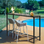 Replace 15354251 55" Outdoor Bar Table with Adjustable Feet, Rectangle Narrow Counter Height Table, Ideal Bar Height Table for Balcony Patio Garden Yard Poolside, Black - Image 13