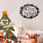 CIFbuy Elegant Christmas Metal Wall Art Holiday Welcome Sign Indoor Outdoor Decor Gift (TikTok, temu pick-up service) - Image 4