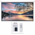92" 16:9 80" x 45" Viewing Area Motorized Projector Screen with Remote Control Matte White - Image 3