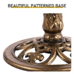 50*50*86cm Ancient Bronze Resin Bird Bath With Lotus Edge & Feeder Tray - Image 8