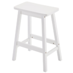 Same Code 38873429 2pcs Pine Wood Saddle Seat Bar Stool White - Image 25