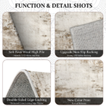 Three-piece kitchen rug set, non-slip and washable, abstract pattern kitchen hallway rug, soft and comfortable, suitable for sinks, floors, entrances, hallways and bathrooms. - Image 3