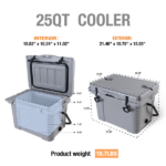 25QT Portable Cooler, Insulated Hard Cooler with Bottle Opener, Cup Holder, Forming Ruler, 5-7 Day Ice Retention, Travel, Beach, Camping, Fishing - Image 5
