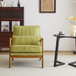 Low Arm Accent Chair - Olive Green Corduroy Upholstered Indoor Lounge Chair, Compact Single Seater with Sturdy Frame (330LBS Weight Capacity) - Image 21