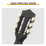 Matte Black 38-inch Round Acoustic Guitar with Picks, Strings, Capo, Case, Tuner, and Strap - Image 9