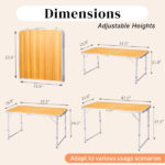 4Ft Portable Multipurpose Folding Table wood grain color - Image 9