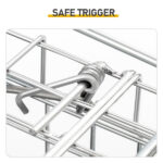 32" Live Animal Cage Trap, Heavy Duty Folding Raccoon Trap, Humane Cat Trap with Handle, Silver - Image 8