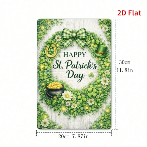CIFbuy St. Patrick's Day Metal Wall Plaque, Vintage Irish Shamrock Pot Of Gold Sign, 2D Flat Iron Art Decor Ornament For Home, 7.87x11. TikTok, TikTok, Sign, 2D Flat Iron Art Decor Ornament For Home Self-pickup Logiopics