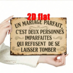 CIFbuy French Perfect Marriage Quote 2D Flat Metal Wall Art, Rustic Iron Decor Sign 7.8x11.8 Inch, Waterproof Vintage Home Decor TikTok, TikTok, r Self-pickup Logiopics - Image 8