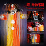 8.2ft Red eyed Clown Outdoor Halloween Decorations - Image 4