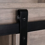 Retro Style MDF With Triamine Iron Frame Sliding Door Three-Layer Rack Bathroom Cabinet - Image 11