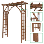 [Same Code 43529880]Beautiful And Practical Garden Arch Dark Brown - Image 17