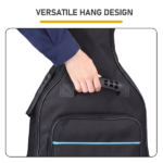 41 Inch 600D Oxford Cloth Acoustic Guitar Bag Black With Blue Line - Image 5