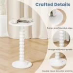 Round Side Table - Solid Wood Leg Small Drink Table for Living Room Bedroom Office,White (Shipment from Walmart) - Image 4